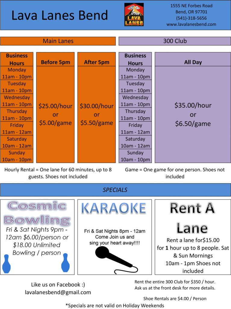 pricing sheet