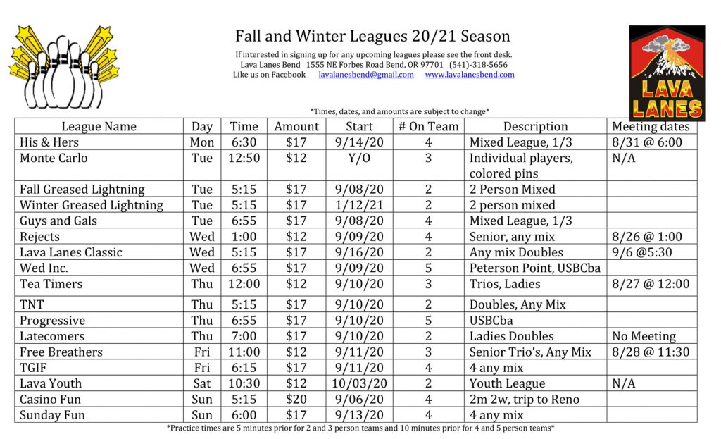 fall leagues